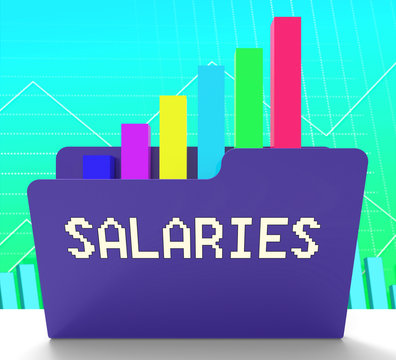 Salaries File Representing Income Graph 3d Rendering