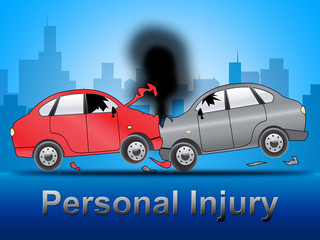 Auto Personal Injury Shows Accident 3d Illustration