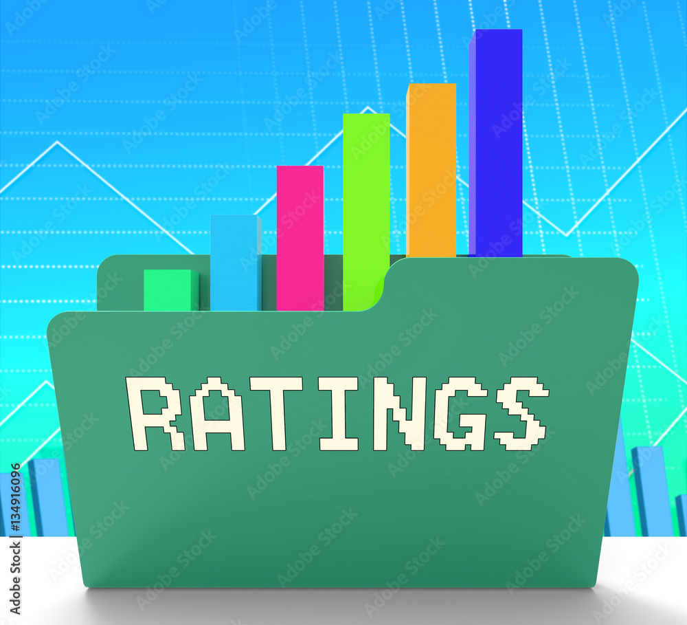 Poster ratings file indicating chart classification 3d rendering