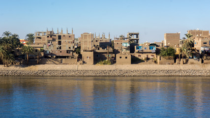Egypt Nile cruise, a nice view from the boat to shore