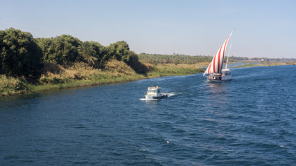 Egypt Nile cruise, a nice view from the boat to shore