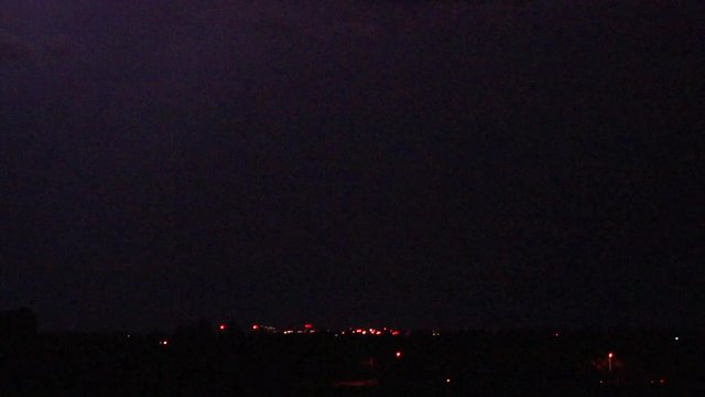 Lightning Flash to Ground at Night