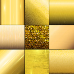 Golden texture pattern vector template.