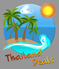 Fototapeta na wymiar Thailand Deals Means Go On Discount Leave In Asia