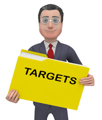 Targets Folder Represents Aiming Folder 3d Rendering