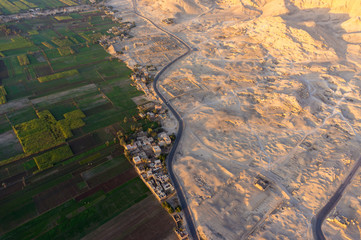 Balloon flight in Luxor, beautiful view from sky