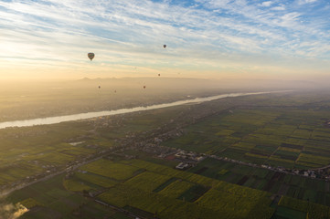 Balloon flight in Luxor, beautiful view from sky