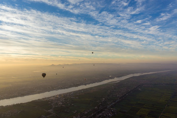 Balloon flight in Luxor, beautiful view from sky