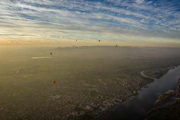 Balloon flight in Luxor, beautiful view from sky