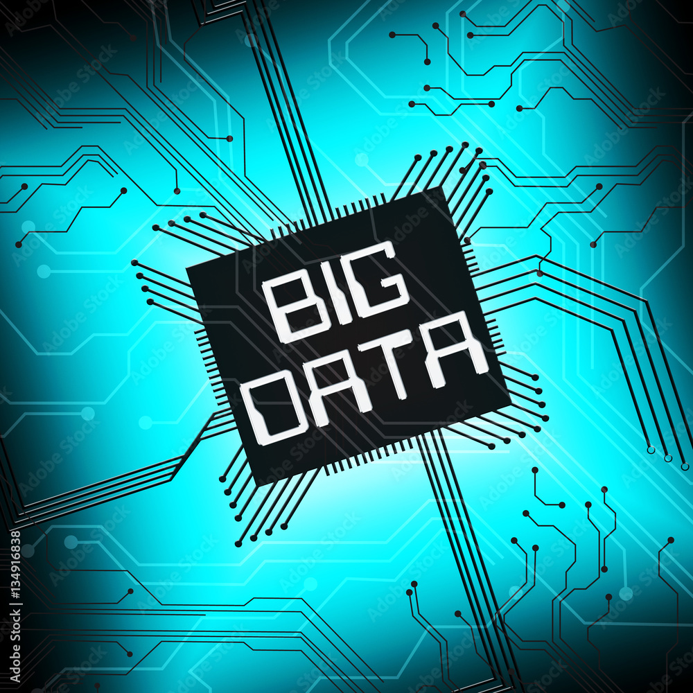 Poster big data shows large database 3d illustration