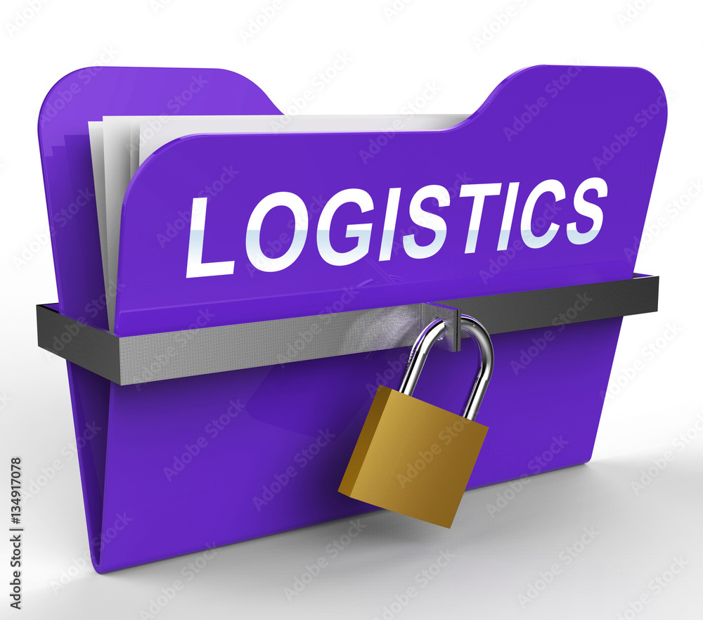 Poster logistics file meaning planning process 3d rendering