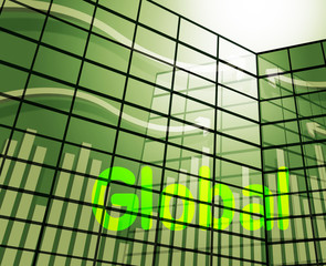 Obraz premium Global Word Shows Globalize Earth And Planet