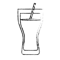 Contour soda glass icon design, vector illustration