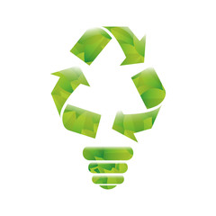 Green bulb environmental care icon image, vector illustration