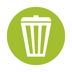 Green basket care environment icon, vector illustration