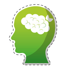 Green ecology brain icon image, vector illustration