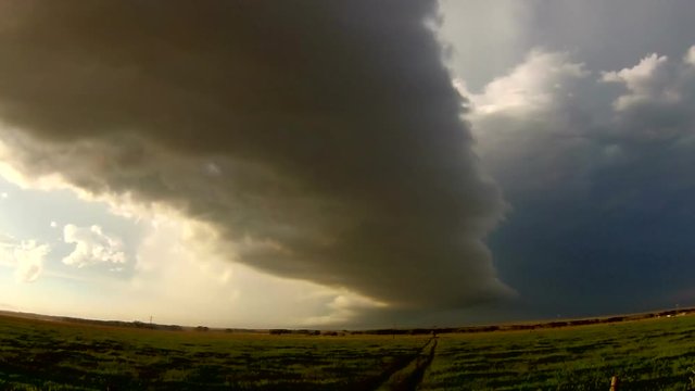 Thunderstorm Gust Front Roll Cloud Passes Overhead