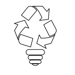 Contour bulb environmental care icon image, vector illustration