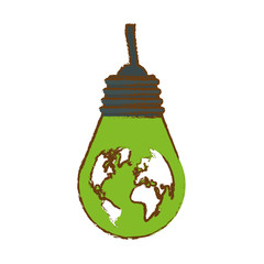 Color bulb planet environmental design, vector illustration