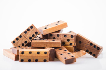 Dominoes made of wood