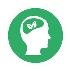 Figure brain leaves icon image, vector illustration design