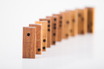 Dominoes made of wood