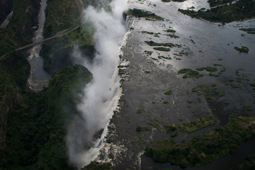 Fototapeta na wymiar Victoria Falls from the Air, Zambia/Zimbabwe