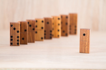 Dominoes made of wood