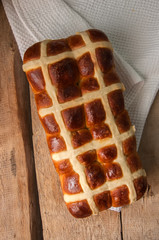 Hot Cross Buns Brioche Bread. Rustic style.