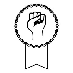 hand feminism related icons image vector illustration design 