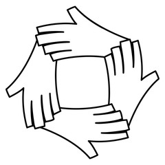 hands together community  icon image vector illustration design 