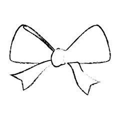 ribbon bow icon image sketch line vector illustration design  © djvstock