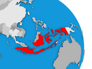 Indonesia on globe