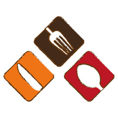 spoon knife fork cutlery icon image vector illustration design 