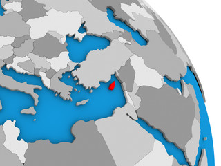 Cyprus on globe