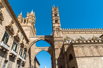 Fototapeta na wymiar Part of the cathedral of Palermo in Sicily, Italy