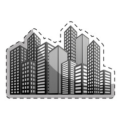city building icon image line sticker vector illustration design 