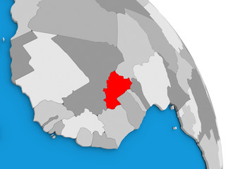 Fototapeta premium Burkina Faso on globe