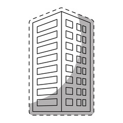 city building icon image line sticker vector illustration design 