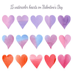 Vector heart with watercolor texture - 134923057