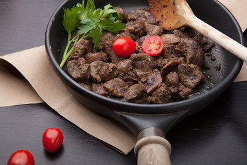 Fried pork kidneys