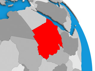 Sudan on globe