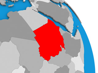 Fototapeta premium Sudan on globe