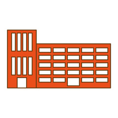 monochrome city building icon image vector illustration design 