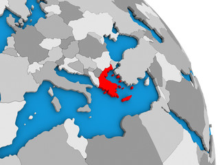 Greece on globe