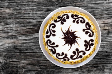 delicious sponge cake with honey and prunes