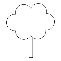 single tree icon image  black line vector illustration design 