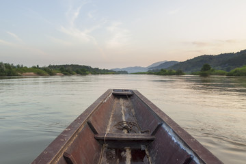 Fototapeta premium Fishing boats in Mekong River