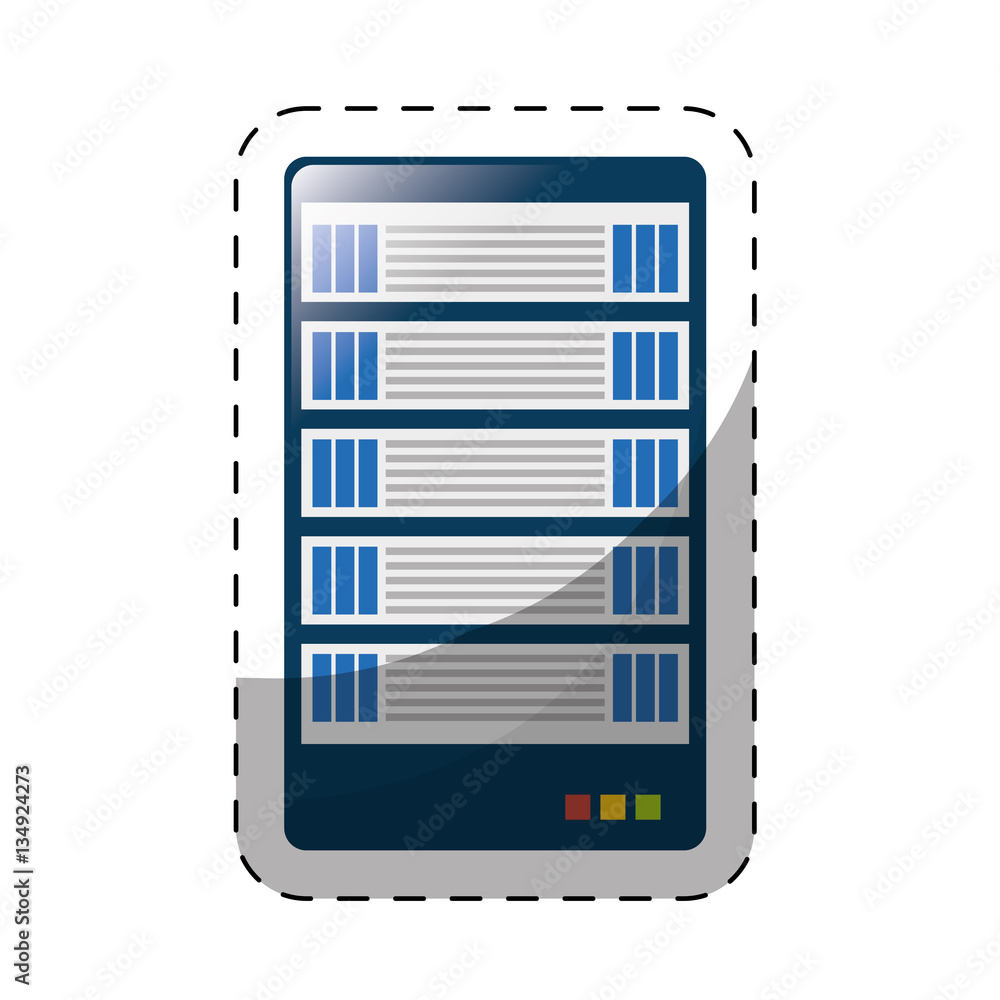 Poster web hosting or data center related icons sticker image vector illustration design