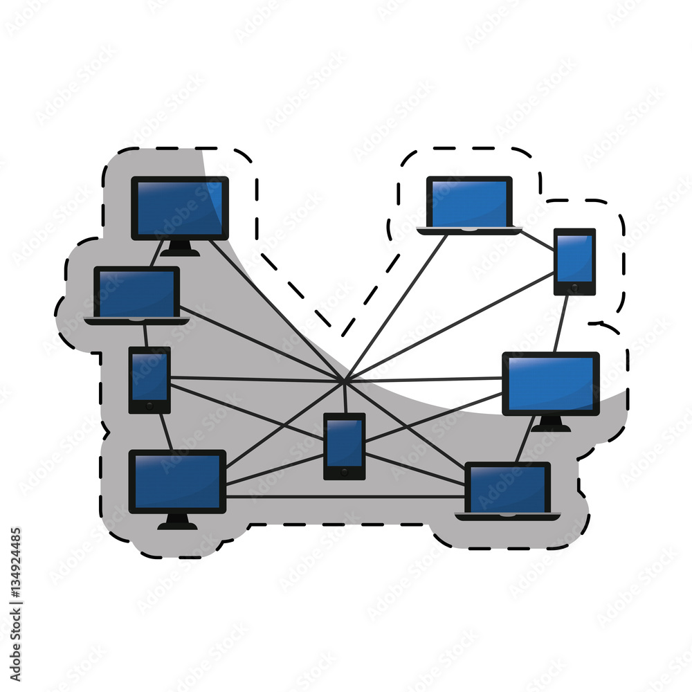 Poster web hosting or data center related icons sticker image vector illustration design